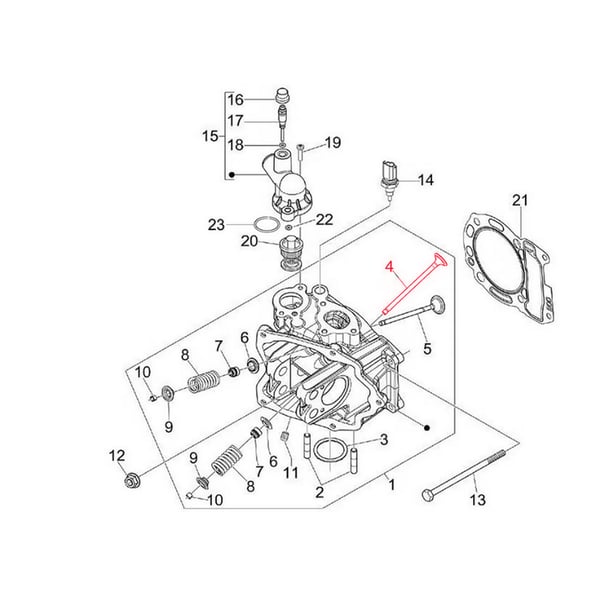 Auslassventil PIAGGIO f�r Vespa GTS-GTS Super-GTV 300ccm HPE (-18-)
