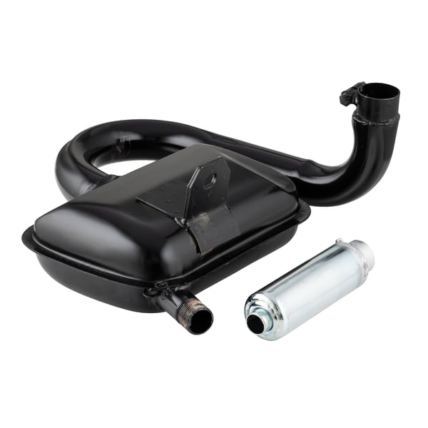 Auspuff Standard mit ESD- Stahl schwarz- Farbe (ESD): silber f�r Vespa 125 VNA-TS-150 VBA-Sprint-PX80-150-PE-Lusso
