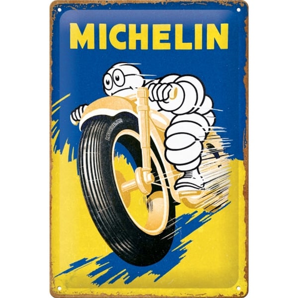 Blechschild Michelin - Motorcycle Bibendum 