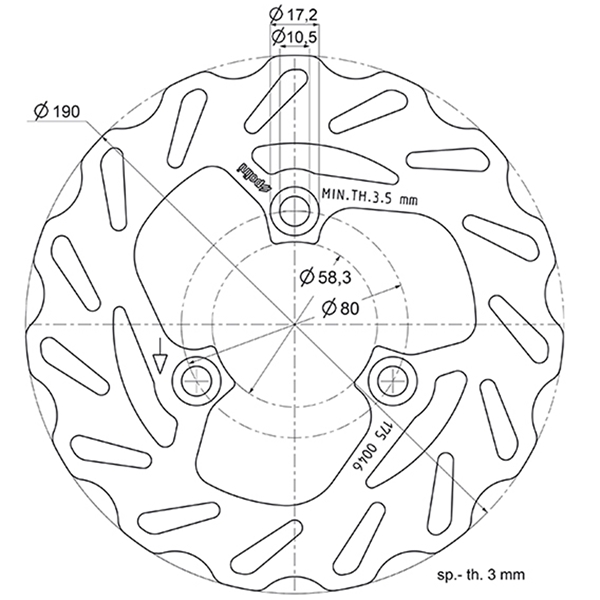 Bremsscheibe POLINI B15 fr MBK-YAMAHA Nitro-Aerox 50ccm fr MBK-YAMAHA Nitro-Aerox 50ccm