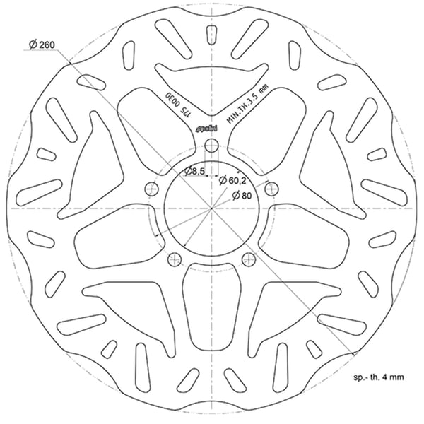 Bremsscheibe POLINI B35 175-0030 f�r PIAGGIO Medley 125-150ccm
