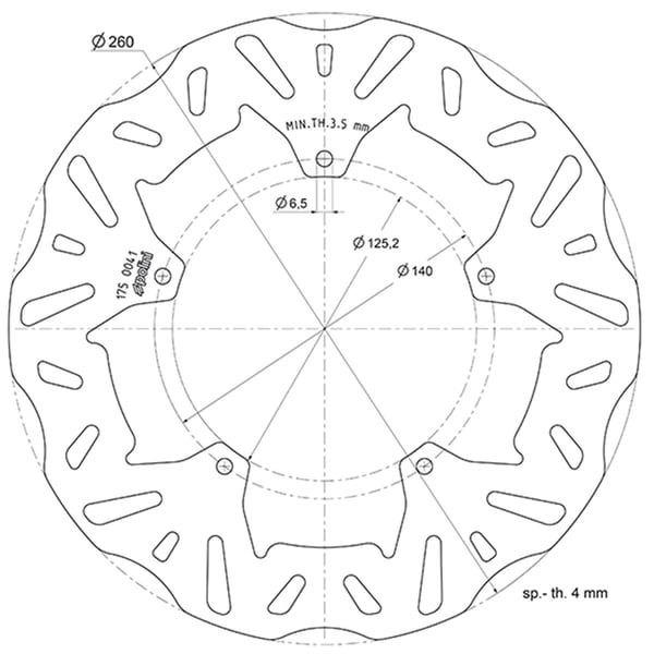 Bremsscheibe POLINI B37 175-0041 f�r APRILIA SR Max- GILERA Nexus- PIAGGIO Beverly-Carnaby-X7-X8-X9 125-500ccm 4T