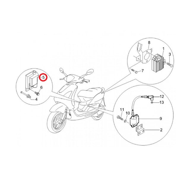 CDI HPI- CM078307 f�r PIAGGIO Fly 125ccm (-08-11)