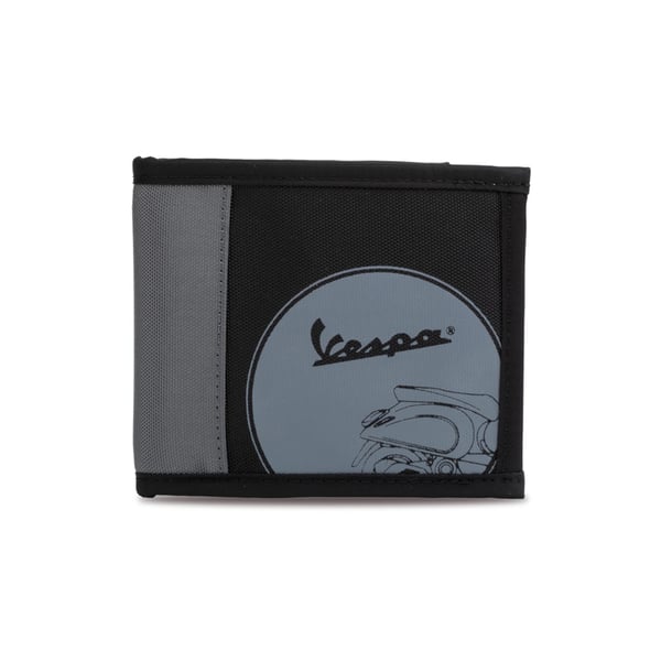 Geldbeutel Vespa mit Motiv Vespa Motorroller schwarz-grau 