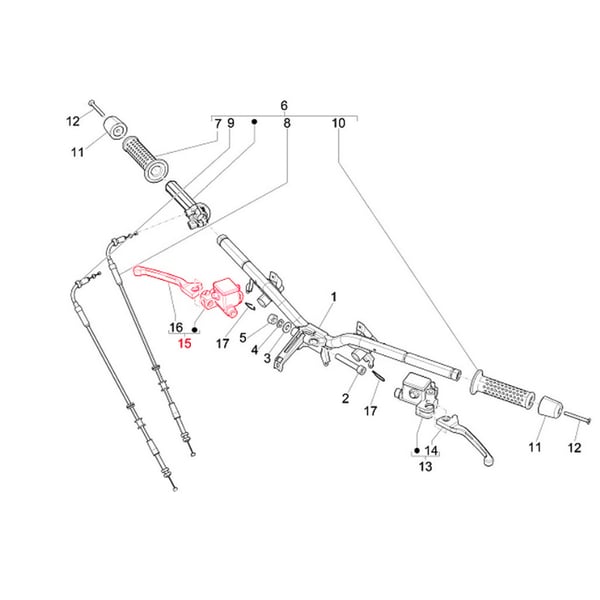 Hauptbremszylinder PIAGGIO Bremse vorne rechts CM295304 f�r Vespa GTS-GTS Super 300ccm HPE (-18-)