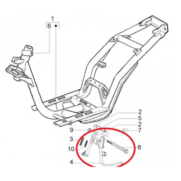 Hauptst�nder PIAGGIO 600183 50-10 Scarabeo- 50-125 Liberty