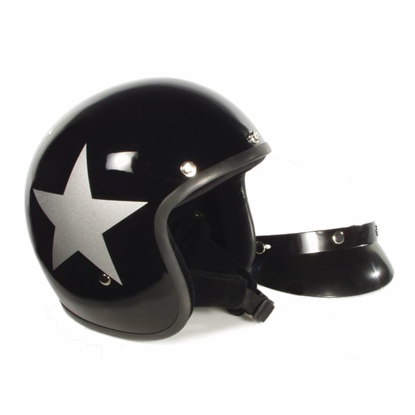 Helm BANDIT Jet Star mit silbernem Stern- schwarz- Gr- L Jethelm