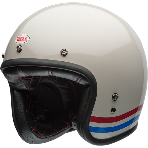 Helm BELL Custom 500 Stripes- weiss- Gr- L- 59-60cm Jethelm