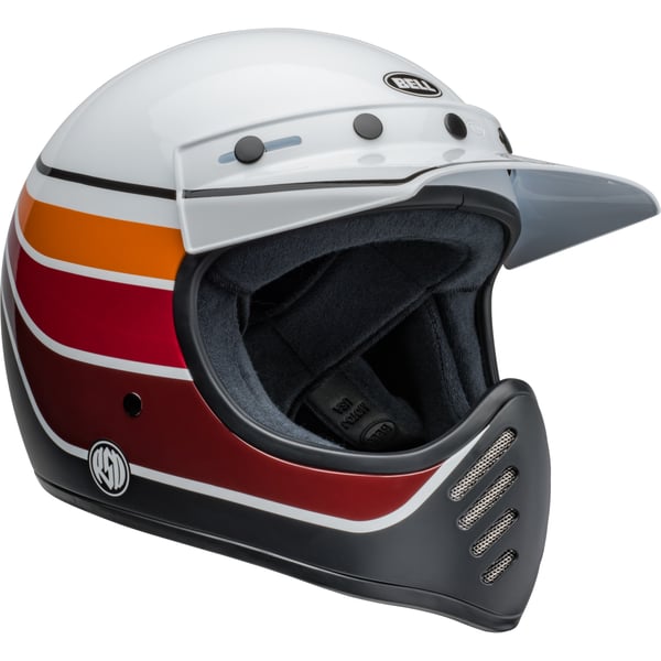 Helm BELL MOTO 3 RSD SADDLEBACK- weiss-schwarz-rot- Gr- L- 59-60cm Crosshelm