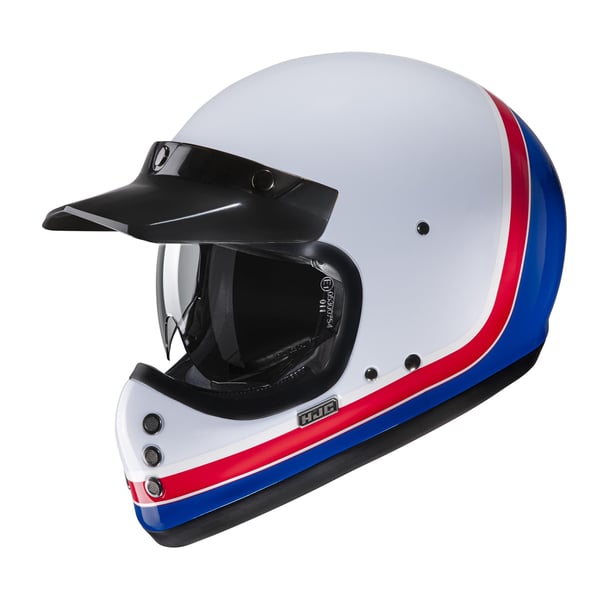Helm HJC V60 SCOBY MC21- weiss-rot-blau matt- Gr- XL- 60-61 cm Crosshelm