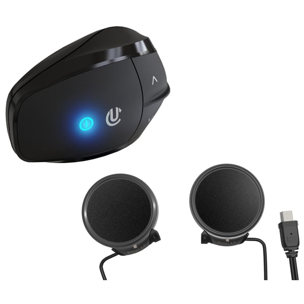 Kommunikationssystem UCLEAR f�r Motorrad- und Vespahelm- AMP GO X mit Boost 2-0 Lautsprecher schwarz 