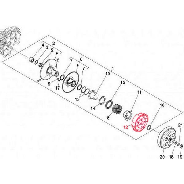 Kupplung PIAGGIO Standard B016913 f�r Vespa Primavera 125ccm (bis 01-2014)
