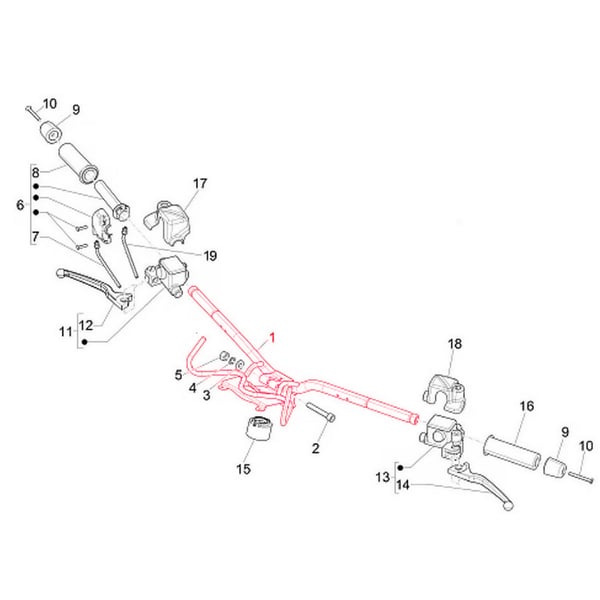 Lenker PIAGGIO f�r Vespa GTV-GT 60 125-300ccm