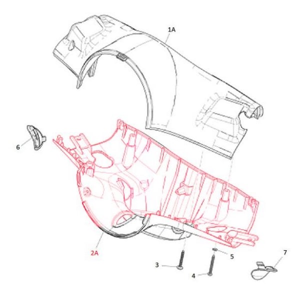 Lenkerverkleidung PIAGGIO- unten f�r Vespa Sprint 50-150ccm