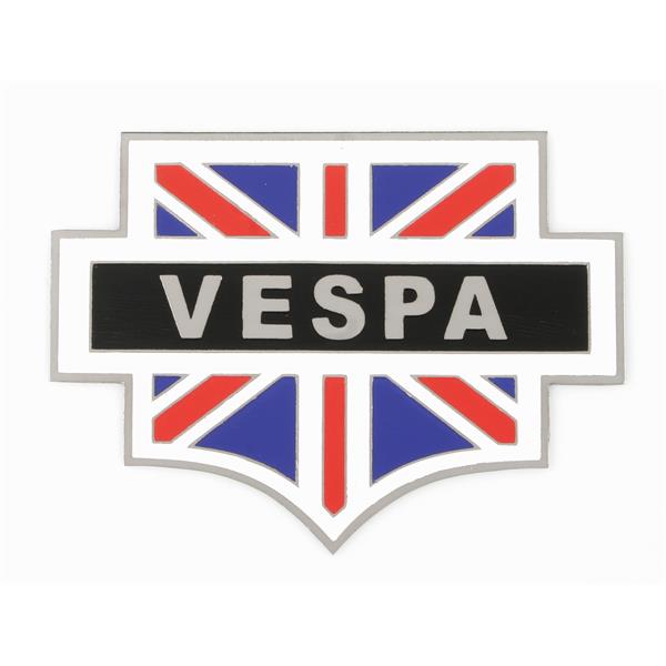 Plakette mit Vespa -Union Jack- Motiv  unter Fahrzeuge & Teile > Fahrzeugersatzteile & -zubehr > Motorradzubehr