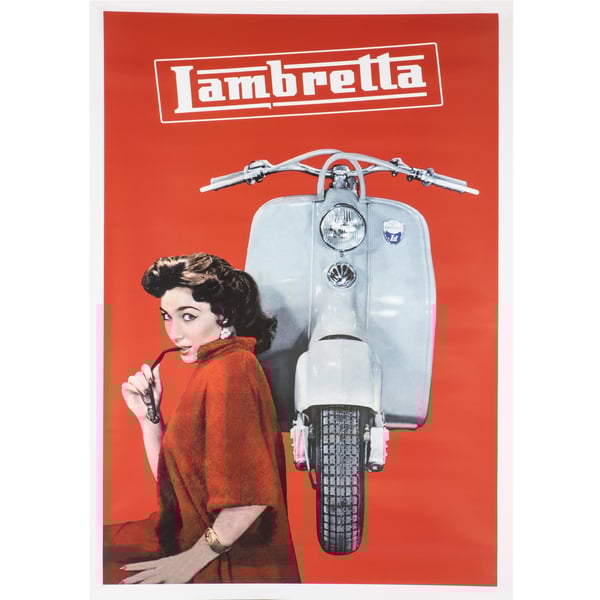 Poster mit Motiv Lambretta red women 