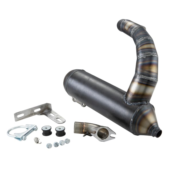 Rennauspuff EGIG Performance Superbanana Sport- Stahl unlackiert f�r Vespa 90-R-SS-100-125-PV-ET3