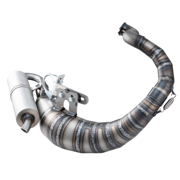 Rennauspuff EGIG Performance UNISEX- Stahl unlackiert- D�mpfer: Aluminium Farbe (ESD): silber f�r Vespa 90-R-SS-100-125-PV-ET3-PK80-125-XL-XL2