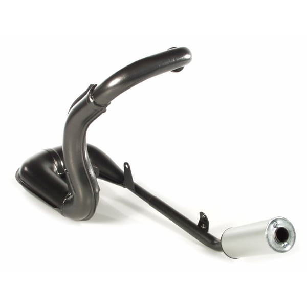 Rennauspuff POLINI 200-2055- Stahl schwarz- D�mpfer: Aluminium Farbe (ESD): silber f�r Vespa PK50-S-SS-XL-XL2-XLS-HP-FL-N-Rush