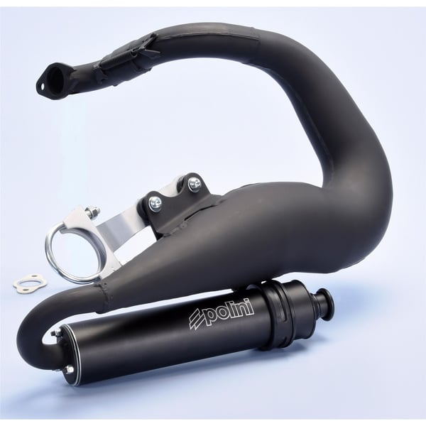 Rennauspuff POLINI For Race 200-0424- Stahl schwarz f�r Vespa 90-R-SS-100-125-PV-ET3