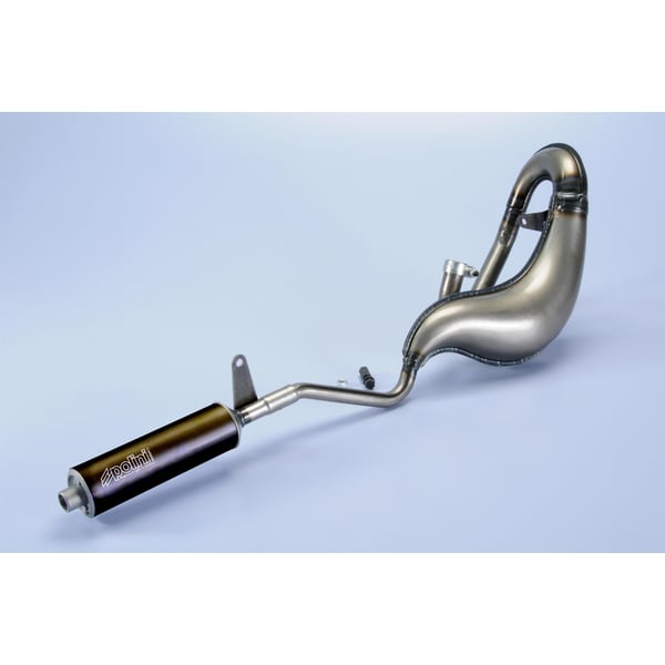 Rennauspuff POLINI Top One 200-0104- Stahl klarlackiert- D�mpfer: Aluminium Farbe (ESD): schwarz f�r PIAGGIO CIAO-PX-SI-Bravo-Superbravo-Grillo-Boss 50ccm 2T AC