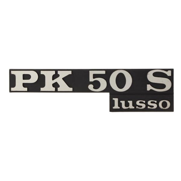 Schriftzug -PK 50S Lusso- Seitenhaube links fr Vespa PK50 S Lusso- V5X2T fr Vespa PK50 S Lusso- V5X2T