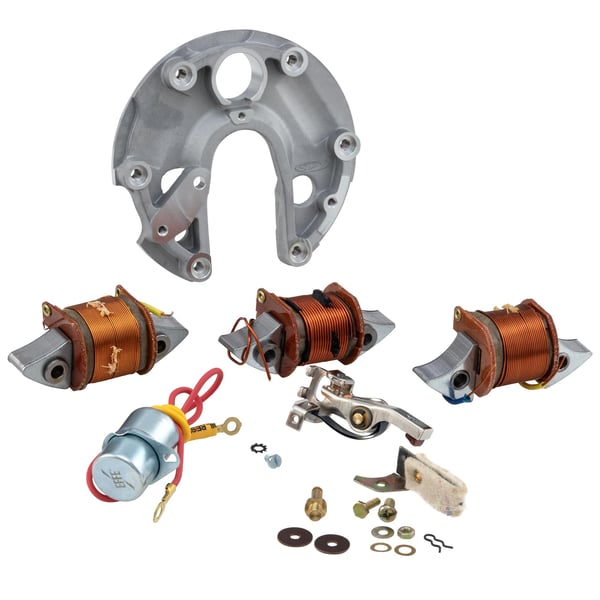 Set Z�ndspulen- Unterbrecher- Kondensator und Z�ndgrundplatte 6V-25W f�r Vespa 50 R-Special-SR-SS-90-R-100-125-PV-ET3