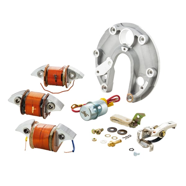 Set Z�ndspulen- Unterbrecher- Kondensator und Z�ndgrundplatte 6V-25W f�r Vespa 90 2-R-SS-100-125 VMA-PV
