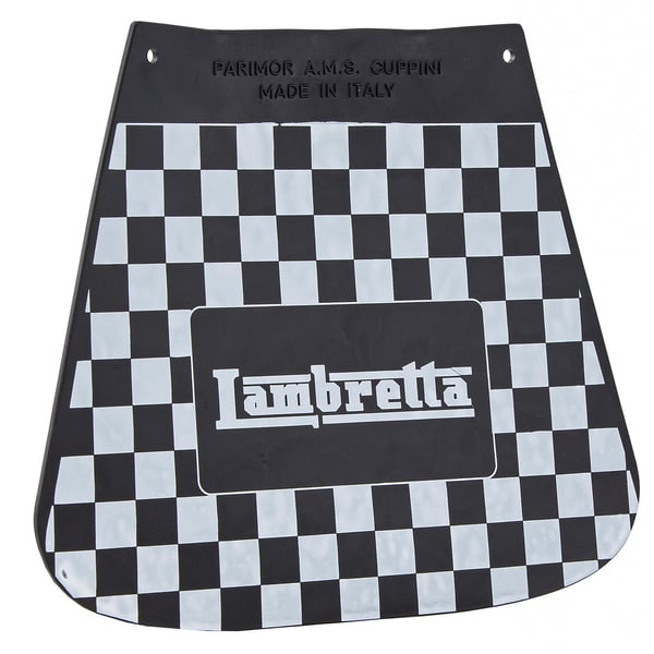 Spritzlappen MOD mit Lambretta Schriftzug schwarz-weiss kariert 