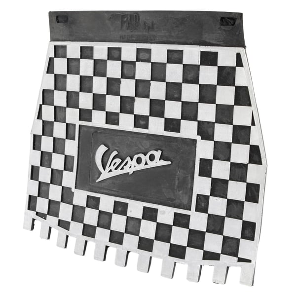 Spritzlappen PIAGGIO MOD mit Vespa Schriftzug schwarz-weiss kariert 