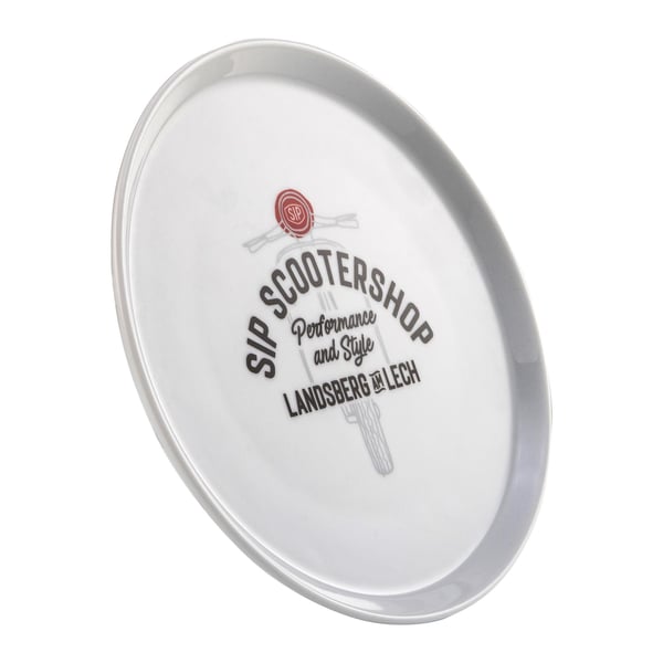 Teller SIP mit Motiv VESPA RIDER weiss mit farbigem Motiv 