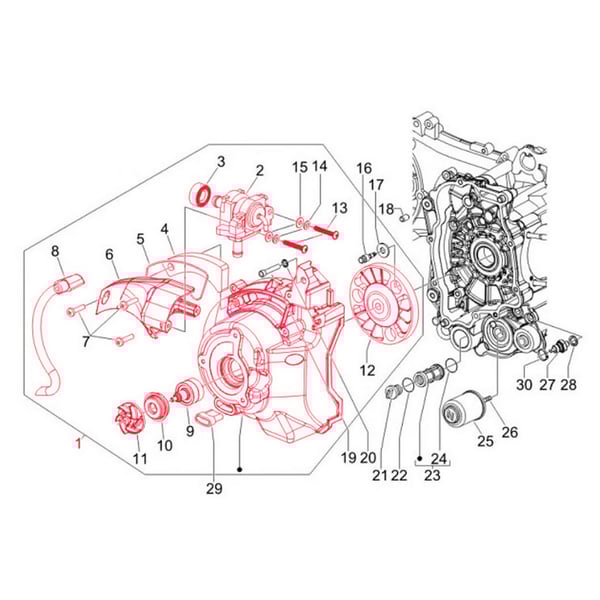 Wasserpumpenwelle PIAGGIO f�r Vespa GTS-GTV-GT-GT L 125-200ccm 4T LC
